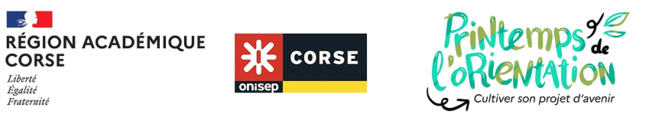 Logos académie de Corse, Onisep et Printemps de l'orientation