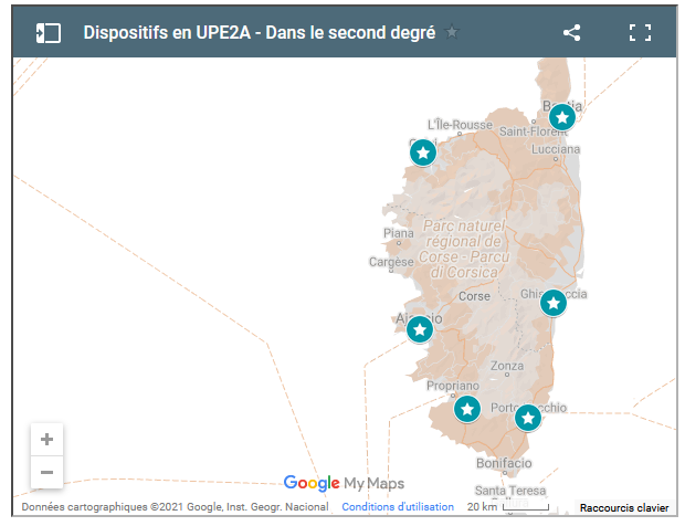 CASNAV - Carte des UPE2A 2nd degré