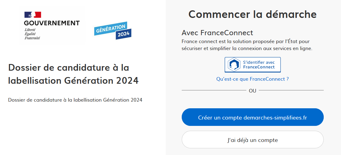 Génération 2024 - Démarches en ligne