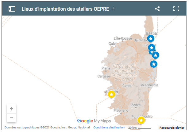 OEPRE carte interactive des ateliers