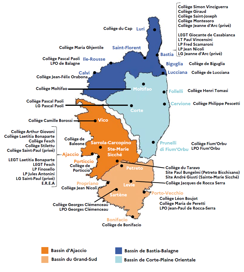Carte des établissements scolaires du 2nd degré
