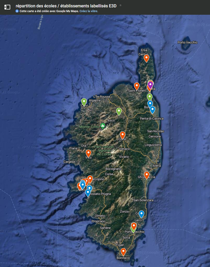 Carte des établissements E3D