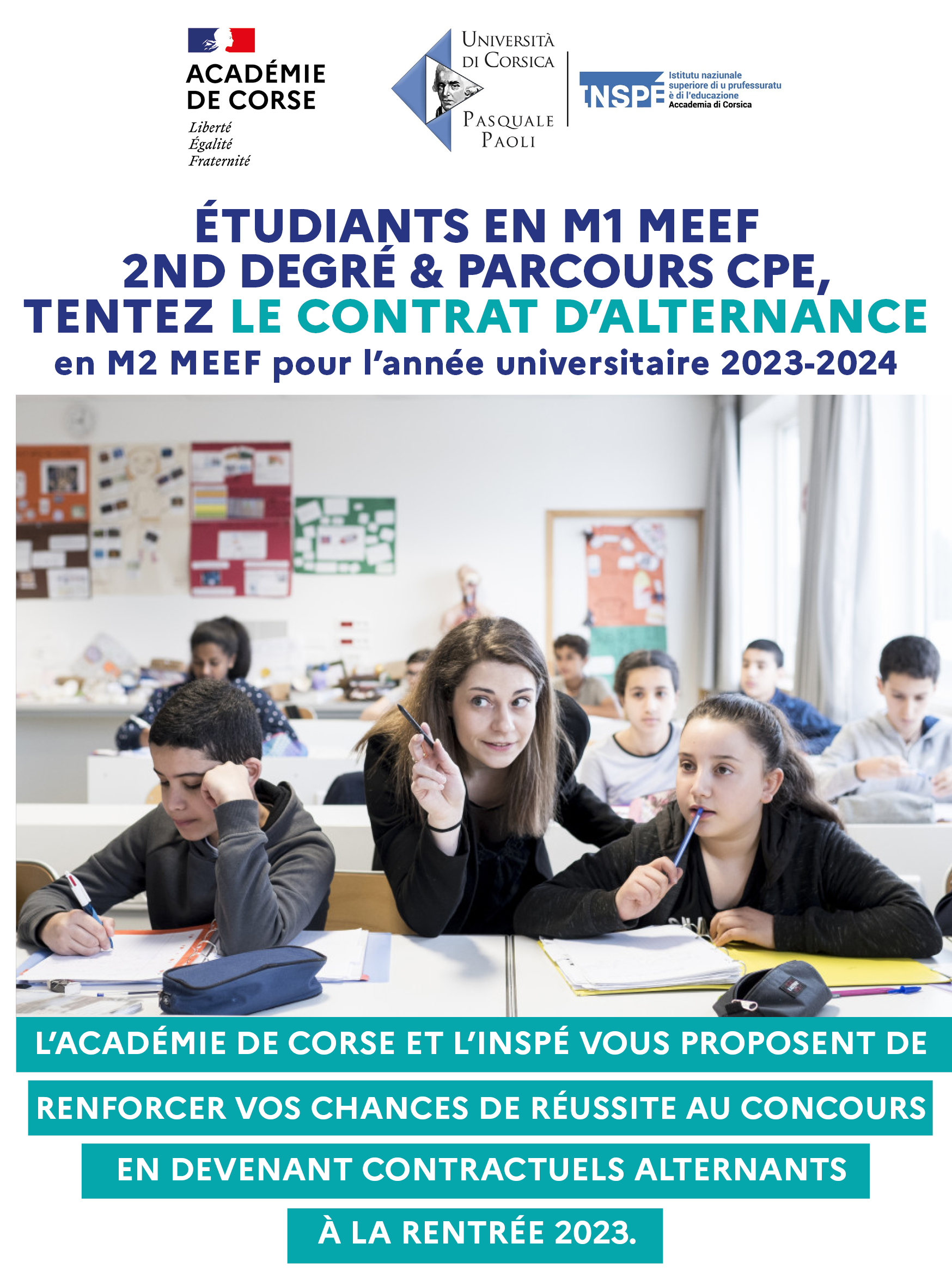 Affiche Alternance M1 MEEF 2ND degré et CPE