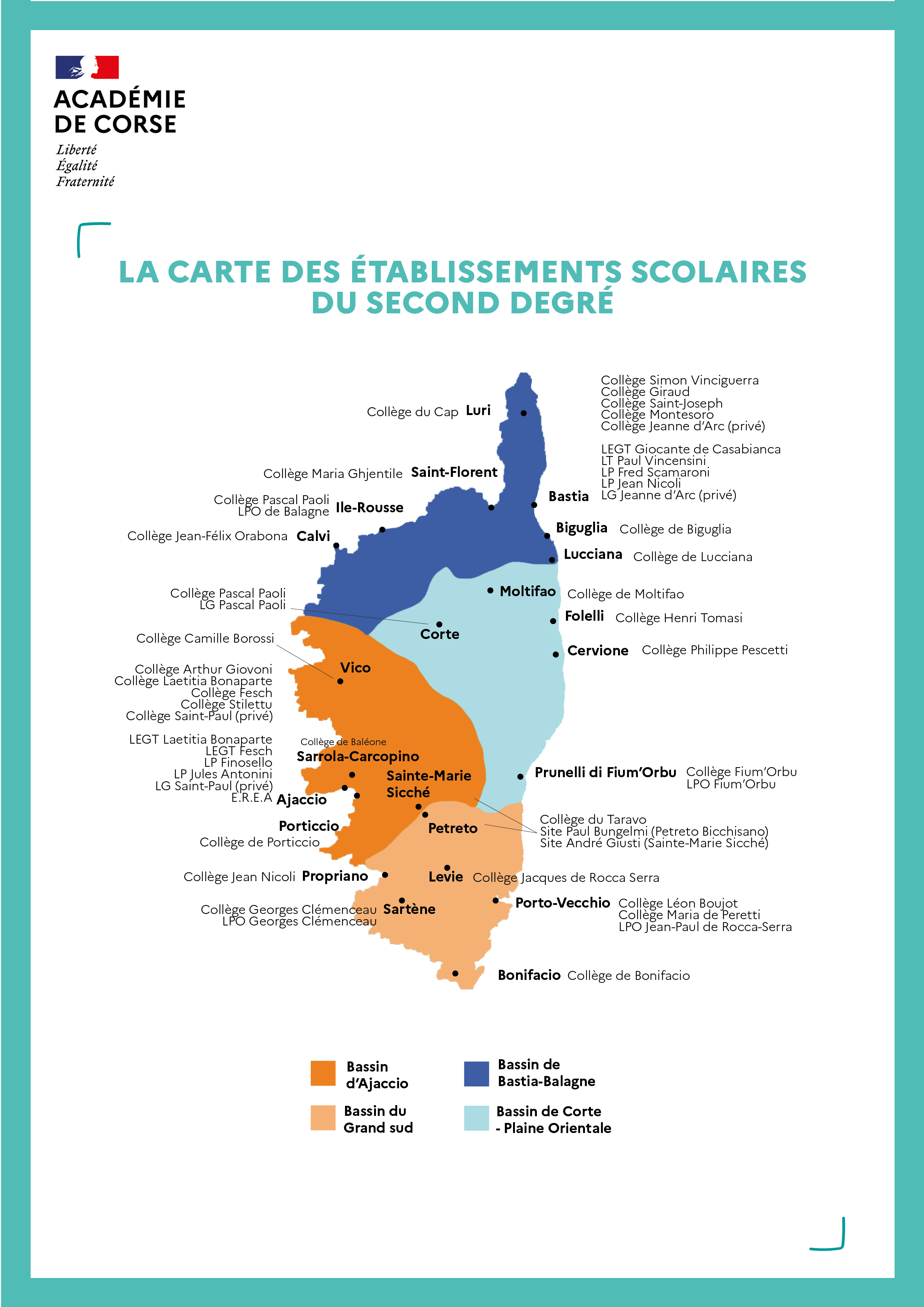 Carte des établissements scolaires du 2nd degré