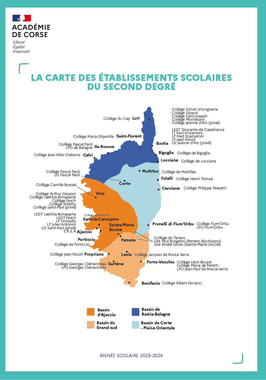 Carte des établissements scolaires du 2nd degré