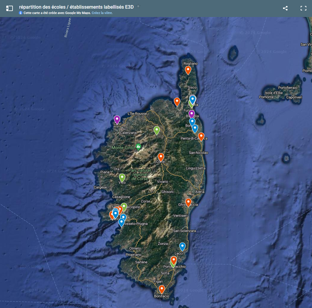 Carte des établissements E3D