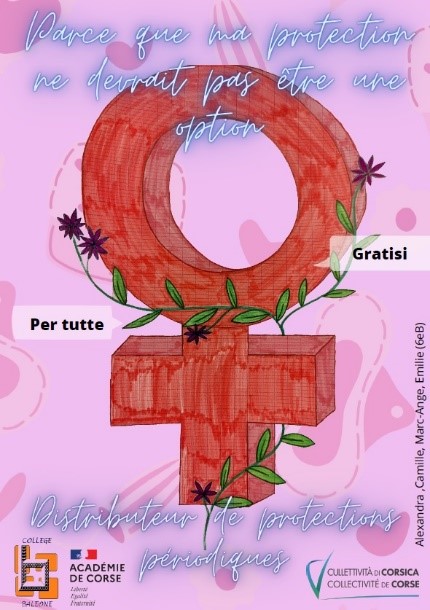 Lutte contre la précarité menstruelle - Affiche du collège de Baleone