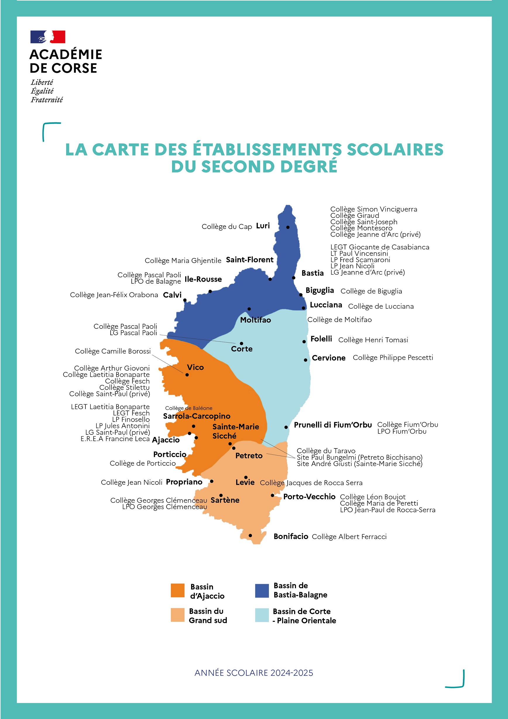 Carte des établissements scolaires du 2nd degré