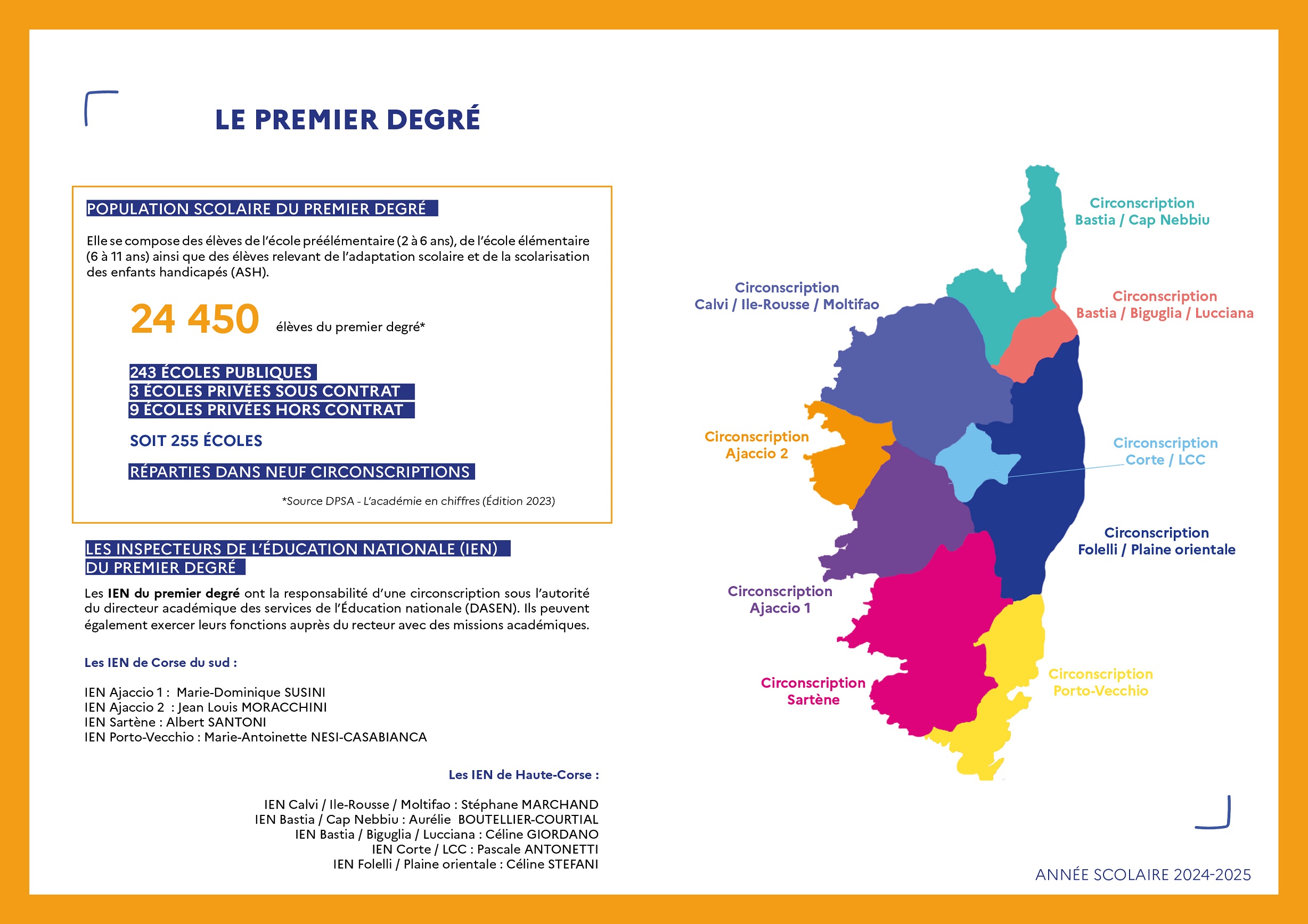 Chiffres clés et carte des circonscriptions du premier degré