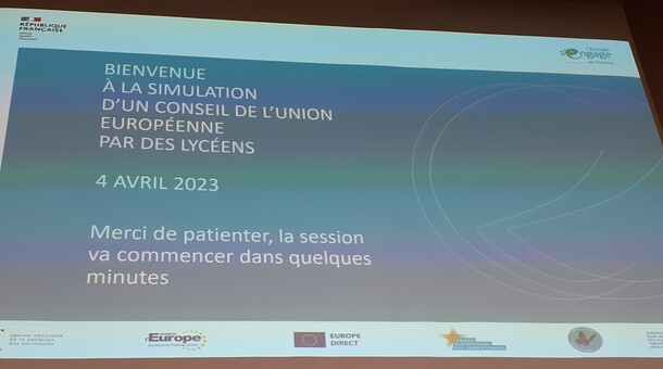 Simulation d'un conseil des ministres de l'Union Européenne par des lycéens - 4 avril