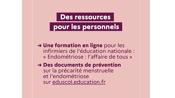 Endométriose - Information du Ministère de l'Éducation nationale