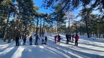 Sortie APPN Collège de Levie - Neige et élèves