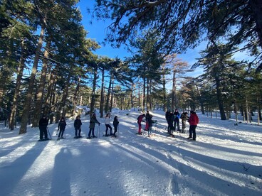 Sortie APPN Collège de Levie - Neige et élèves